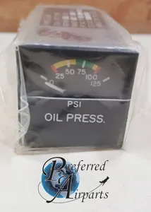 Used Sigma Tek Mooney Aircraft Oil Pressure Gauge, p/n 169C-914-1L